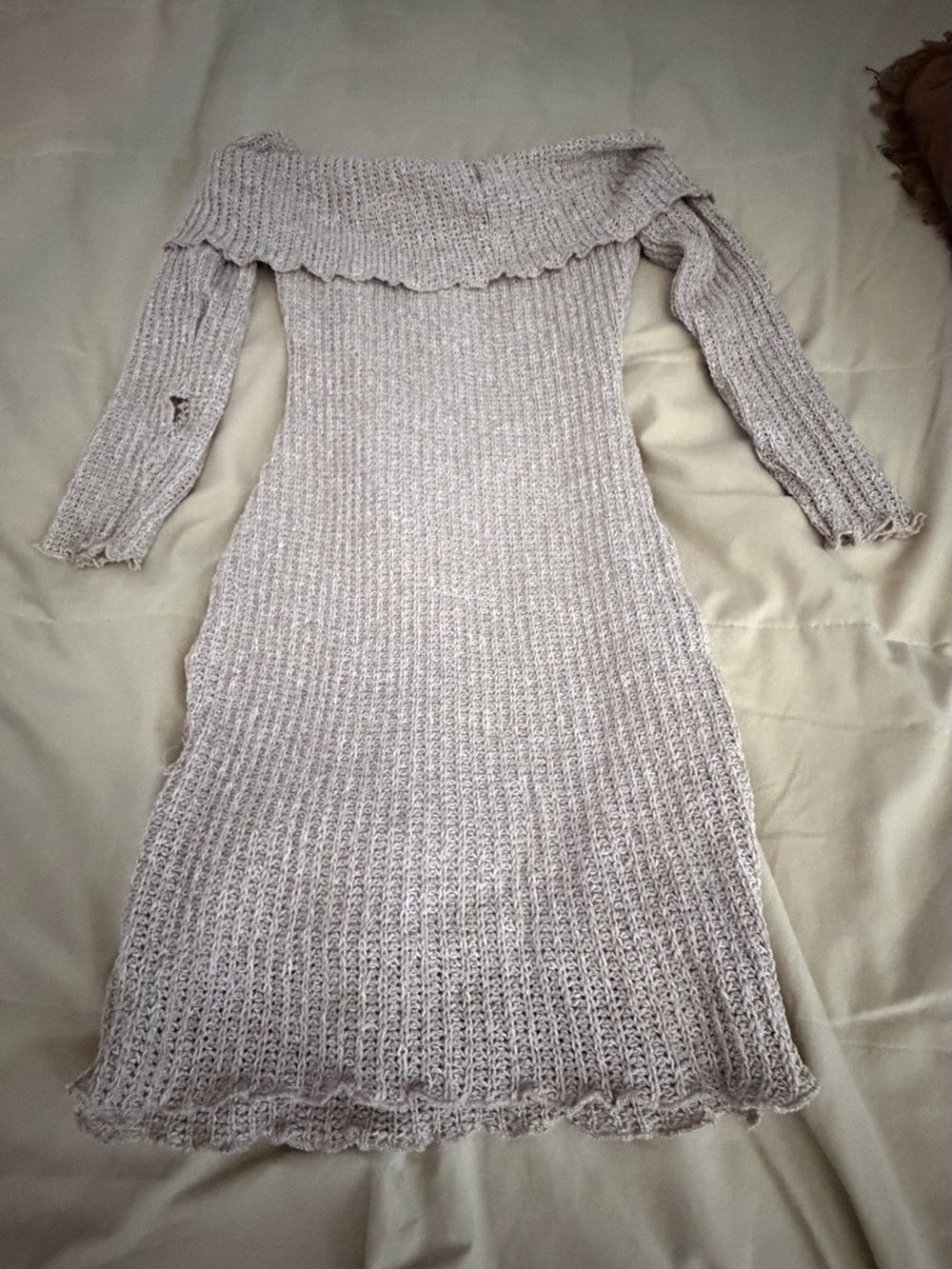 Windsor Cream Knit Off-Shoulder Sweater